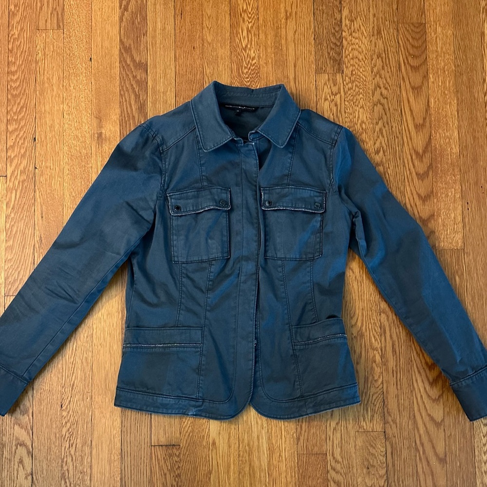 White House Black Market Dark Blue Utility Jacket